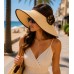 Straw Visor Hats - Foldable Accent With Matching Flowers - Natural - HT-5250NT